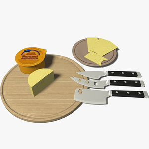 3d model of cheese knife set
