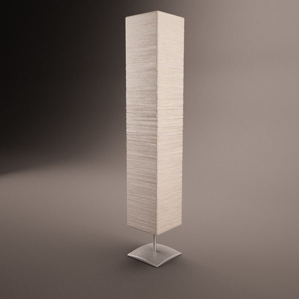 Standing Paper Light 3d Model, Crinkle Paper Floor Lamp