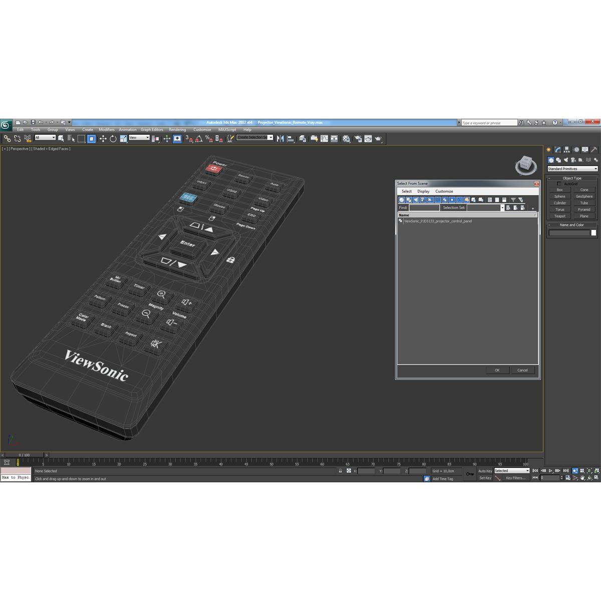 3ds max projector viewsonic remote