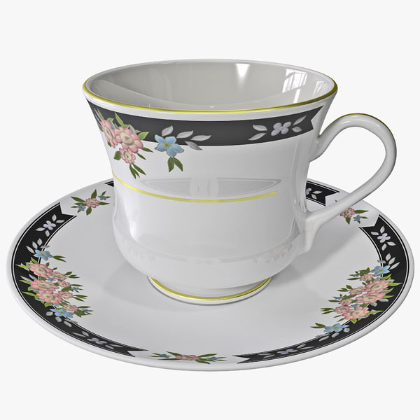 e tea cup 3d model