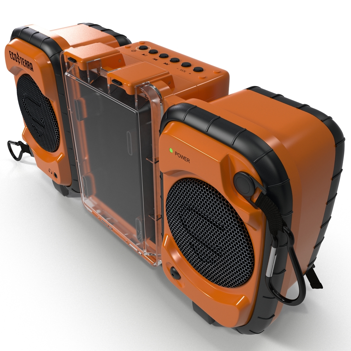 3d model waterproof stereo boombox ecoxgear