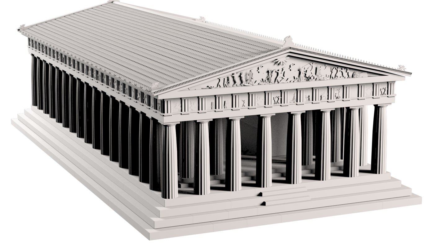 3d antique parthenon