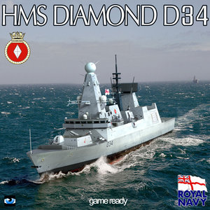 hms diamond d34 type 45 3ds