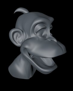 3d monkey head cartoon model