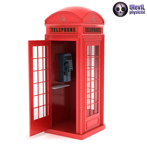 booth red british 3d model