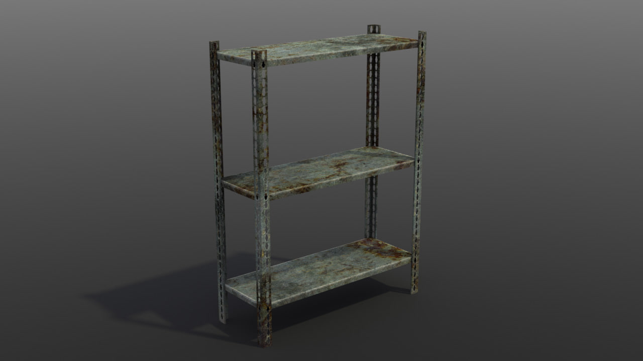 3d model object rusty metal rack
