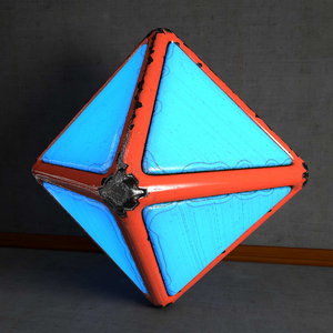 obj octahedron worn glowing
