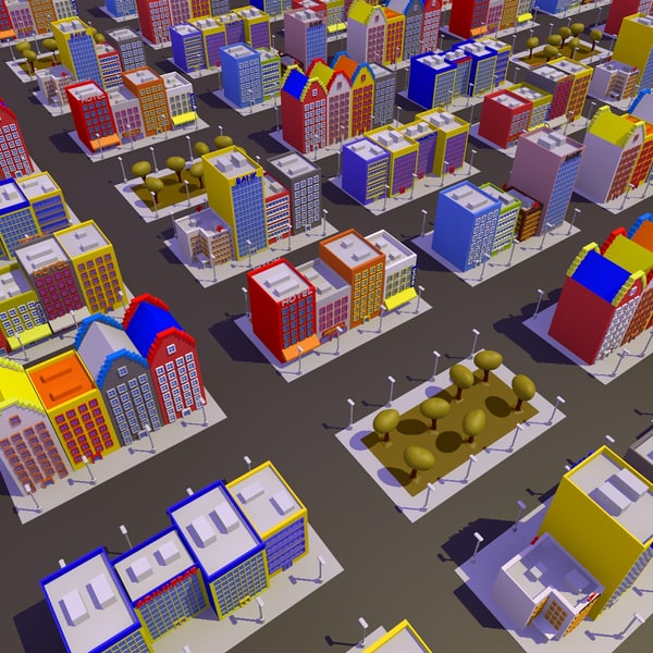 Modello 3D Città dei cartoni animati - TurboSquid 800938