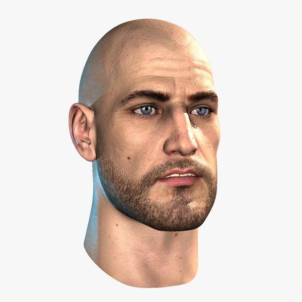 hairless male head realtime 3d model