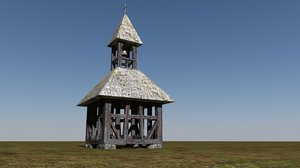 3d model low- historic bell tower