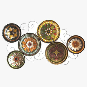 scattered italian plates wall 3d model