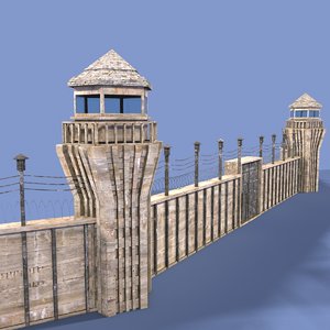 3d prison wall model
