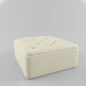modern quilted pouf 3ds