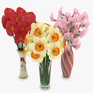 bouquets vase obj