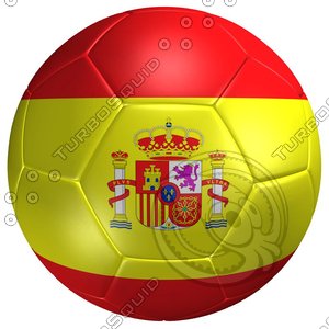 3ds max soccer ball spain flag