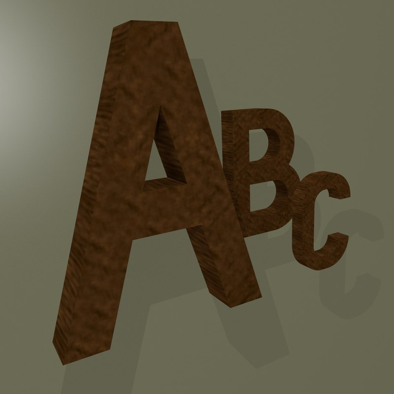 3d model characters alphabet