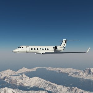 gulfstream g550 jet rigged 3d max