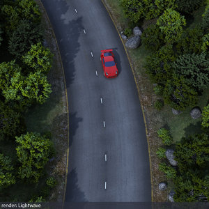 forest road scene 3d lwo