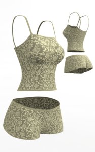 lingerie set cloth simulations max