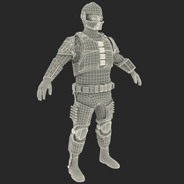 Futuristic Army Soldier 3d Model