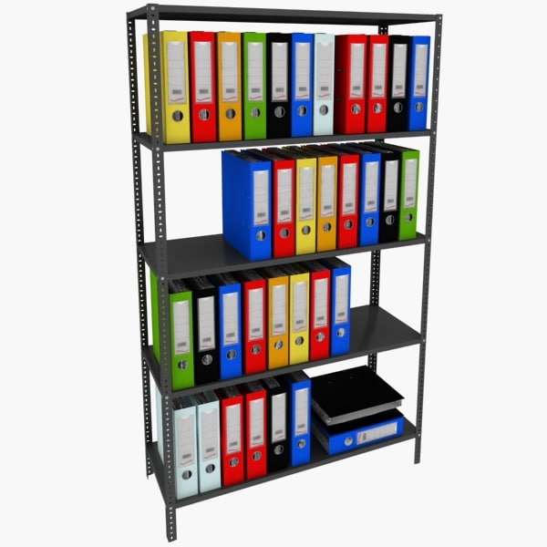 3d model file folder shelf