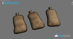 sand sandbag bag 3d model