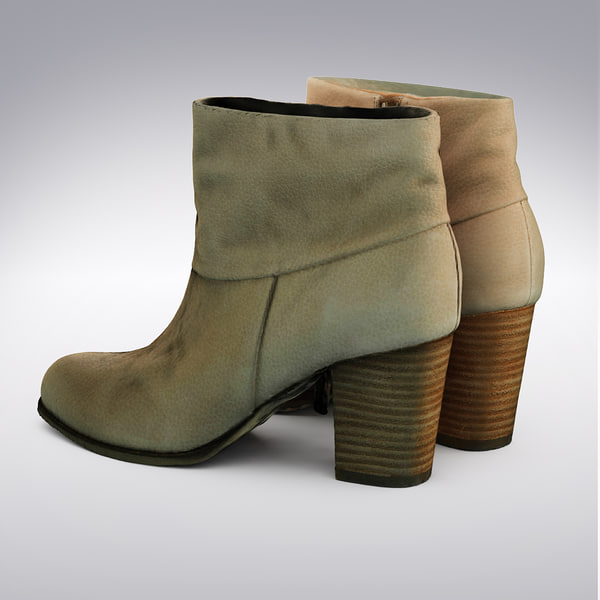 3d model leather ankle boot scanning