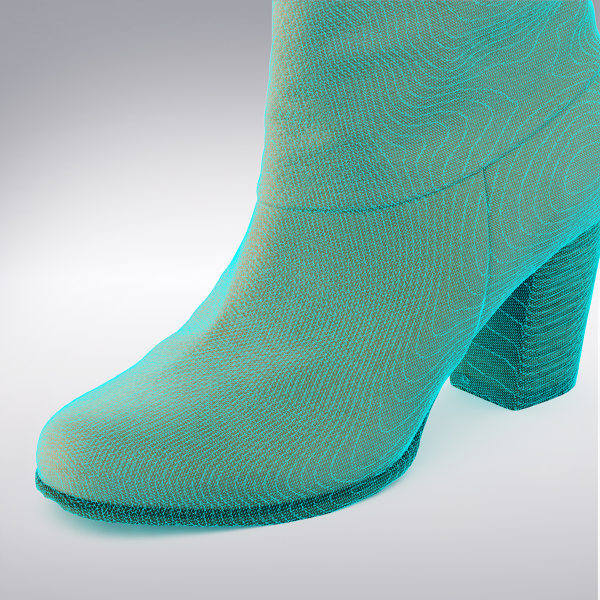 3d model leather ankle boot scanning