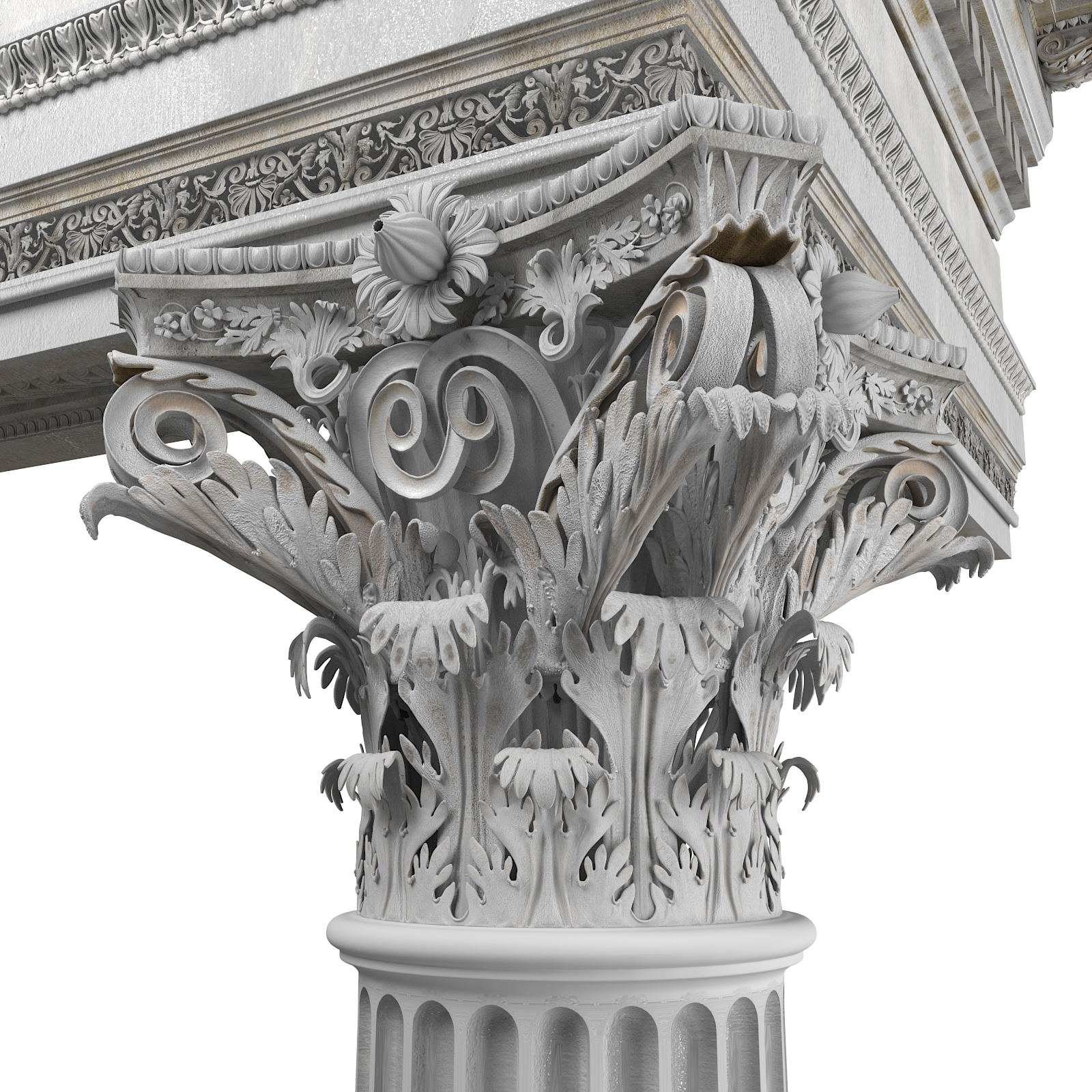 Max corinthian column entablature