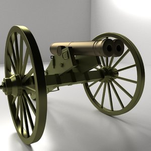 double barreled cannon 3d model