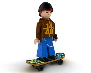 playmobil skater toy 3d model