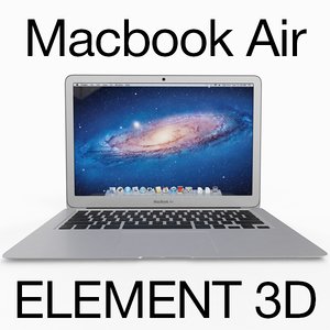 rigged apple macbook air 3d 3ds