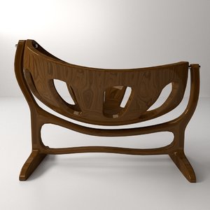 wooden crib 3d model