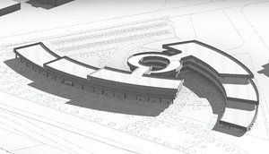 architectural multi-level parking 3d model