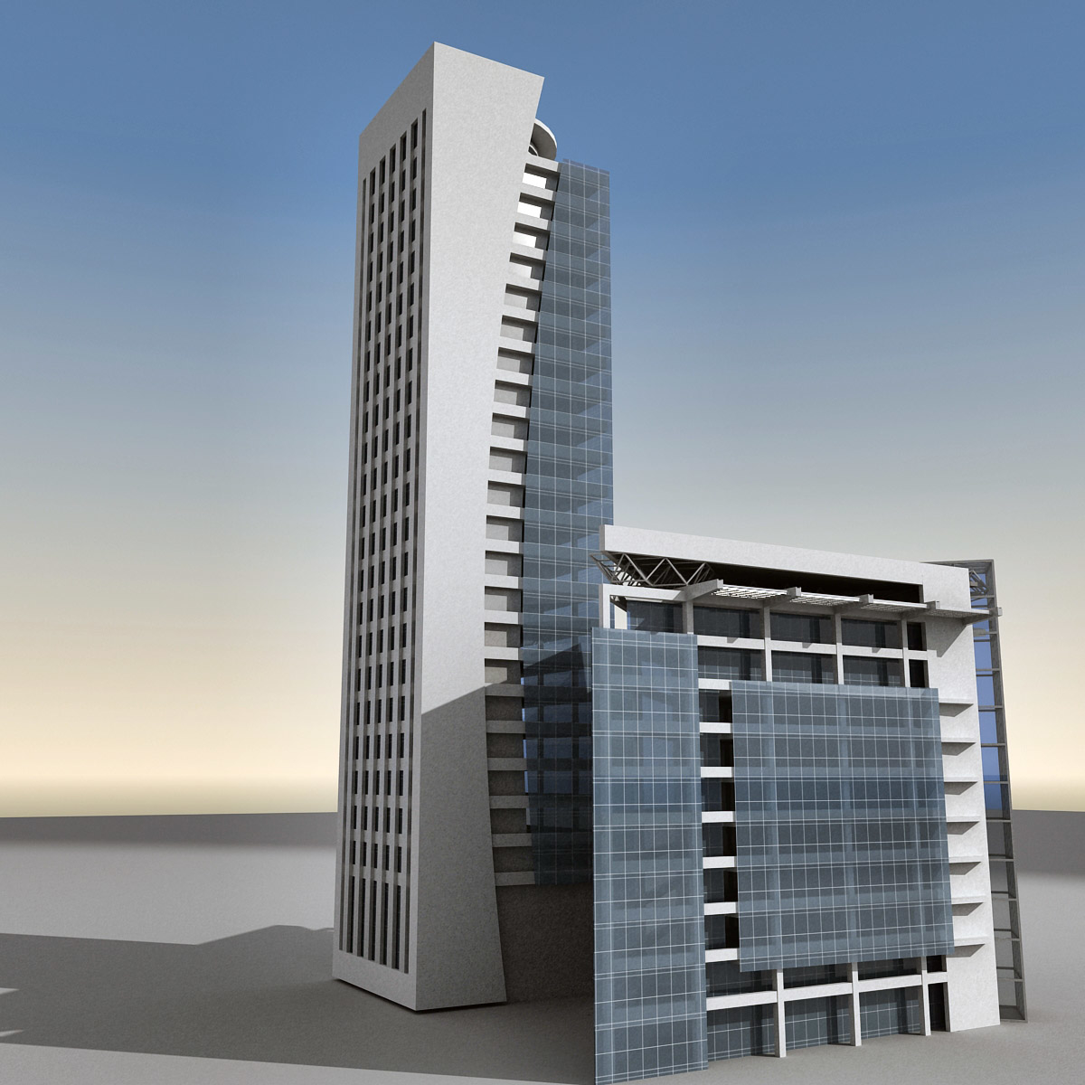 modern building architecture 3d obj