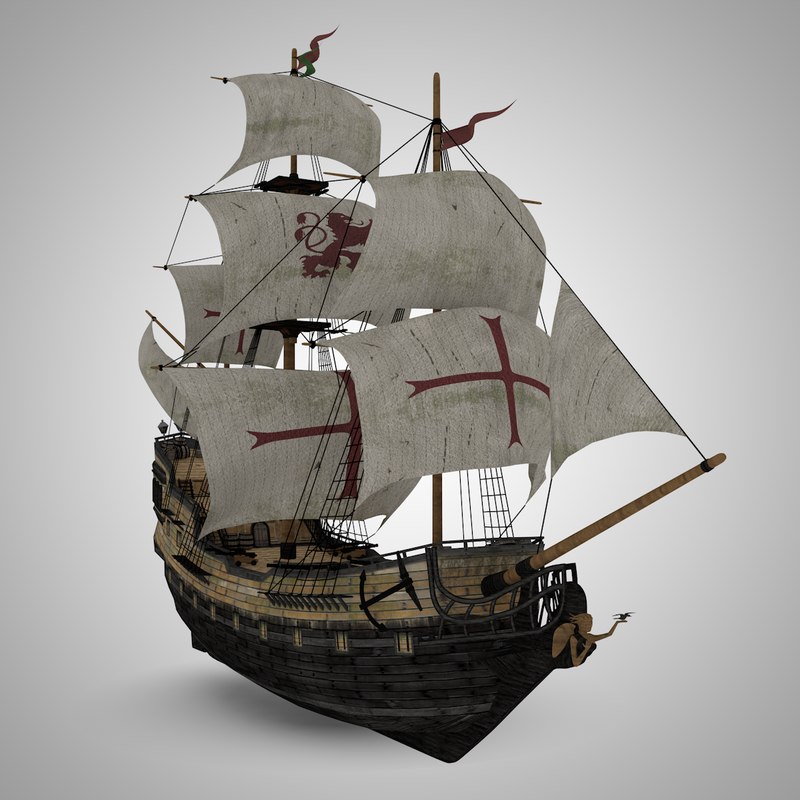 Download sailing galleon pirate 3d model