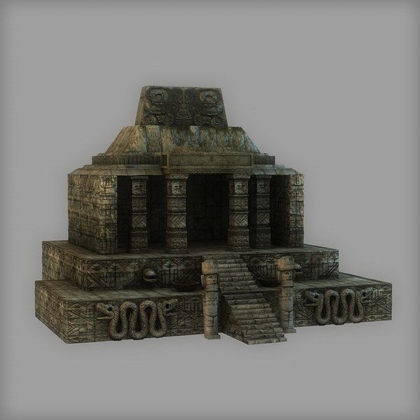 3d aztec temple model