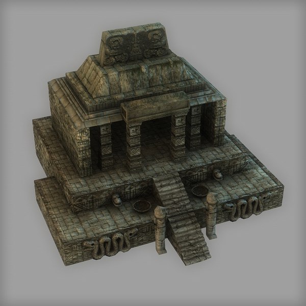 3d aztec temple model