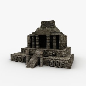 3d aztec temple model