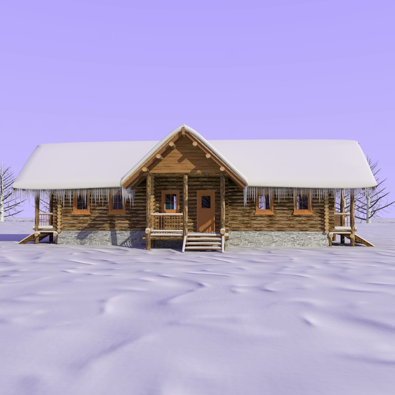 winter house 3d models for download turbosquid wooden cabin snow 3d model