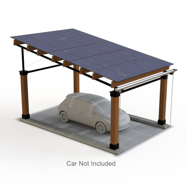 Realistic Solar Car Port 3d Model