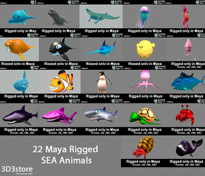 maya cartoon sea animals