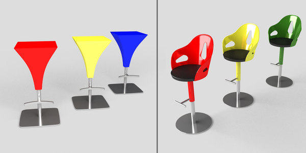 bar stools dora 3d model