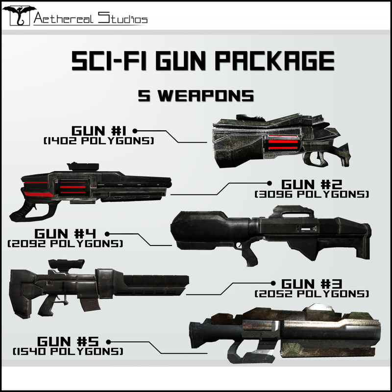 3d Sci Fi Weapon Pack Package Model