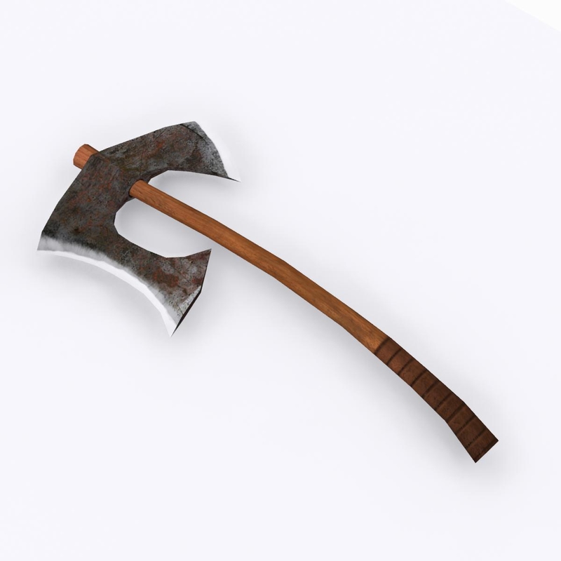 3d iron axe model