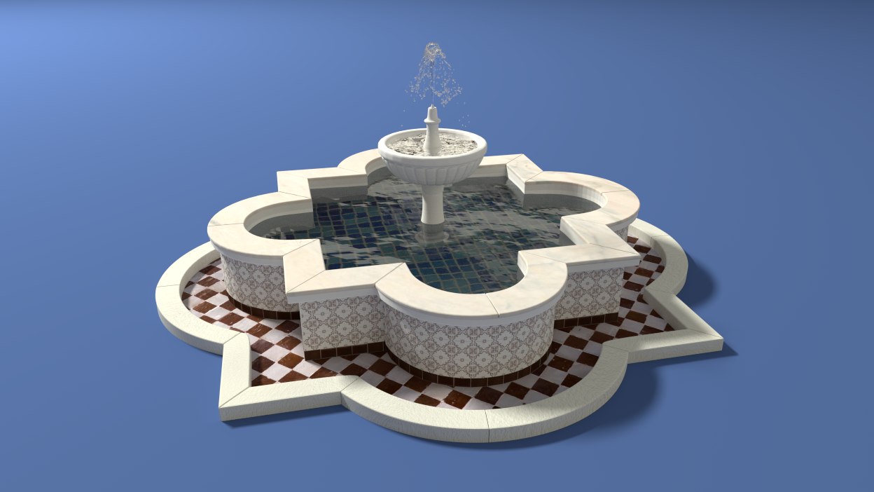 arabic fountain 3d model