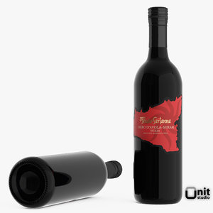 bottle wine feudo sartanna 3d dwg