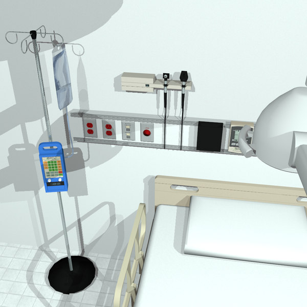 ecg hospital bed monitor 3d c4d