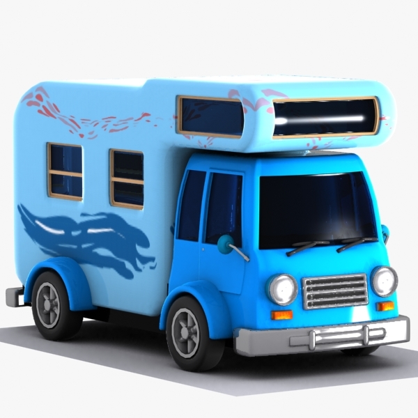 3ds max cartoon caravan cart