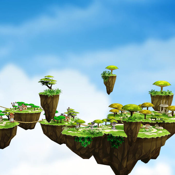 3d islands plants environment